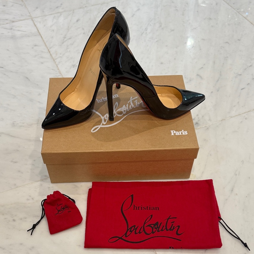 💯 authentic Christian Louboutin Pigalle 120 patent leather Black Heels 👠